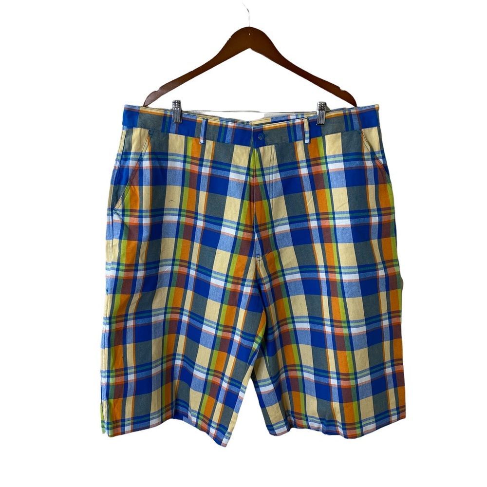 New Regal Wear Plaid Linen Shorts Sz 44